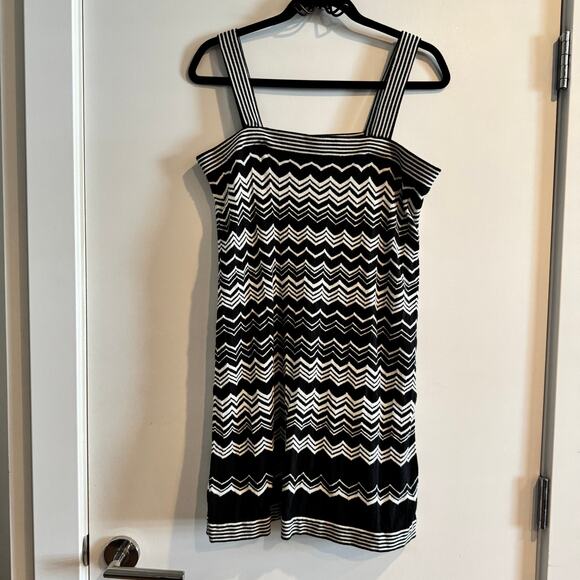 Missoni For Target Chevron Knitted Mini Dress Black Square Neck Strap Sz M - Picture 1 of 5